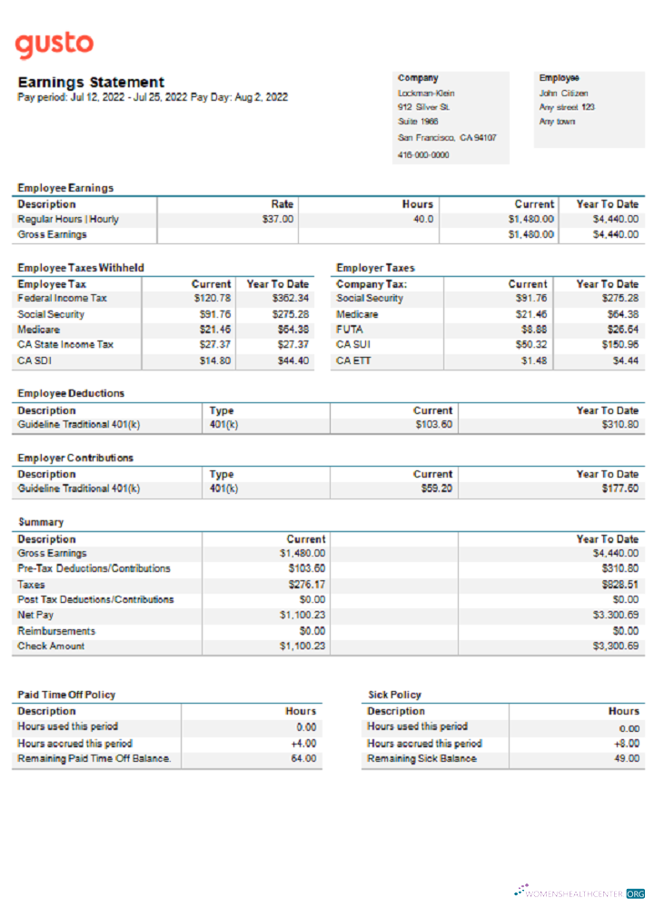 Download USA California business providing company earnings statement Photoshop template
